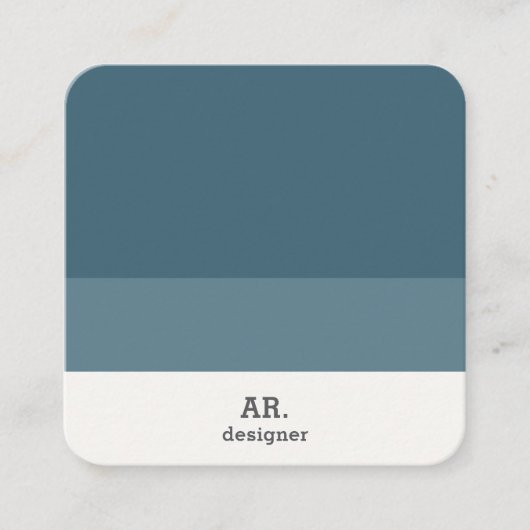 Qrコードブルーモダンスクエアビジネスカード スクエア名刺 (正面)