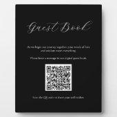 QRコードプラーク付きブラックゲストブックサイン フォトプラーク (正面)