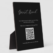 QRコードプラーク付きブラックゲストブックサイン フォトプラーク (側面)