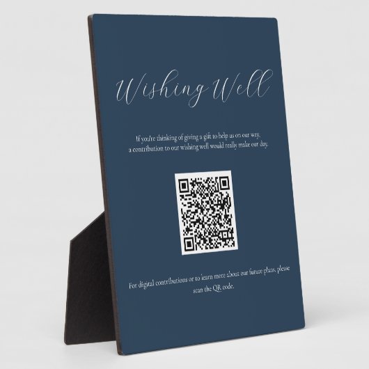 QRコードプラーク付き海軍ウィッシングウェルサイン フォトプラーク (側面)