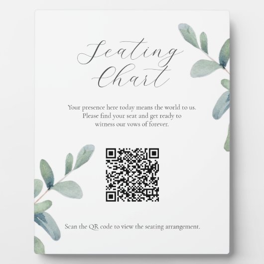 QRコードプラーク付き緑のシーティンググラフサイン フォトプラーク (正面)