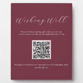 QRコードプラーク付きBurgundy Wishing Well Sign フォトプラーク (正面)