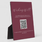 QRコードプラーク付きBurgundy Wishing Well Sign フォトプラーク (側面)