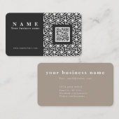 QRコードプロフェッショナルエレガントブラックメッシュ事業C 名刺 (正面/裏面)