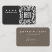 QRコードプロフェッショナルエレガントブラックメッシュ 名刺 (正面/裏面)