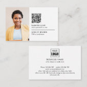 QRコードプロフェッショナルシンプルロゴ不動産仲介業者写真バス 名刺 (正面/裏面)