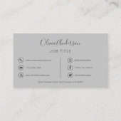 QRコードプロフェッショナルフォトシルバーグレービジネスCa 名刺 (裏面)