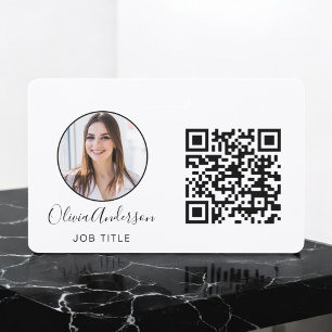 QRコードプロフェッショナルフォトホワイトビジネスカード不良 バッジ