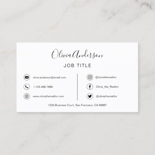 QRコードプロフェッショナルフォト白黒 名刺 (裏面)