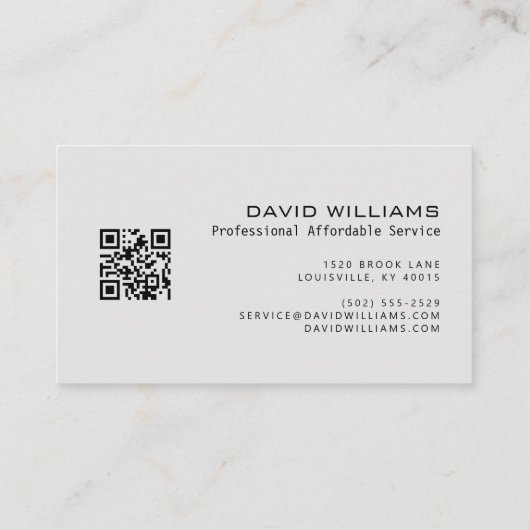 QRコードプロフェッショナルフローリング及びタイラー 名刺 (裏面)