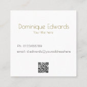 QRコードプロフェッショナルブルー金ゴールドカラーデザイナー スクエア名刺 (裏面)