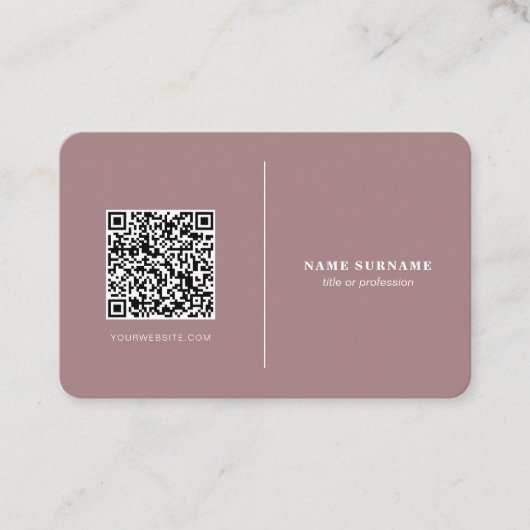 QRコードプロフェッショナルミニマリストソーシャルメディアクリーン 名刺 (正面)