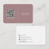 QRコードプロフェッショナルミニマリストソーシャルメディアクリーン 名刺 (正面/裏面)