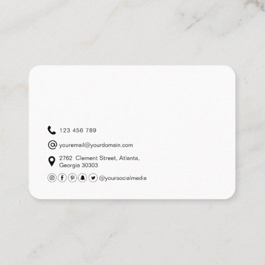 QRコードプロフェッショナルミニマリストソーシャルメディアブラック 名刺 (裏面)