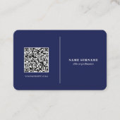 QRコードプロフェッショナルミニマリストソーシャルメディア海軍  名刺 (正面)