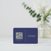 QRコードプロフェッショナルミニマリストソーシャルメディア海軍  名刺 (スタンド正面)