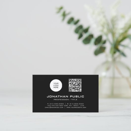 QRコードプロフェッショナルモダンテンプレートバーコード 名刺 (スタンド正面)