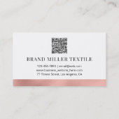 QRコードプロフェッショナルモノグラムバラ金ゴールドフェイク箔 名刺 (裏面)