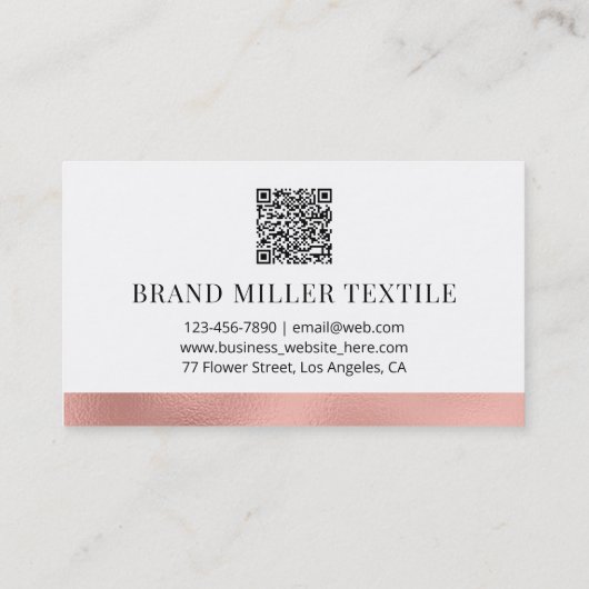 QRコードプロフェッショナルモノグラムバラ金ゴールドフェイク箔 名刺 (裏面)