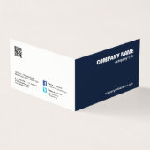 QRコードプロフェッショナル会社ネイビーブルーミニマリスト 名刺 (外部)
