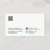 QRコードプロフェッショナル会社ネイビーブルーミニマリスト 名刺 (裏面)