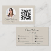 QRコードプロフェッショナル写真テラコッタナチュラルバス 名刺 (正面/裏面)