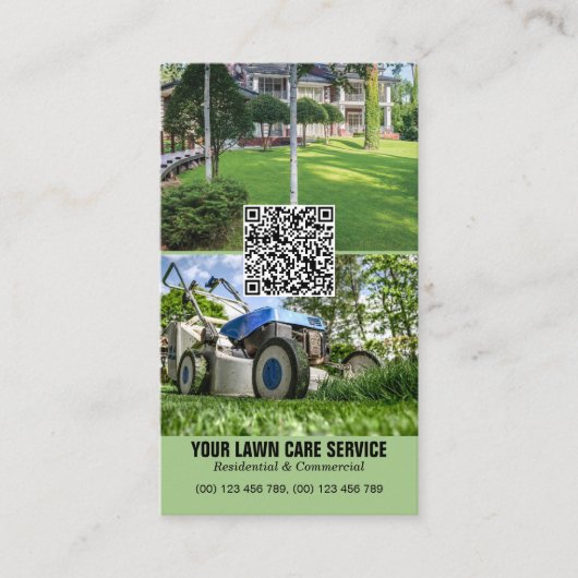 QRコードプロフェッショナルLawnCare名刺 名刺 (正面)