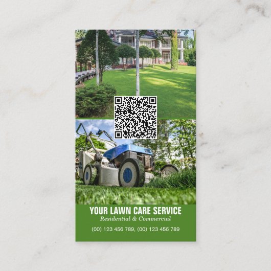 QRコードプロフェッショナルLawnCare名刺 名刺 (正面)