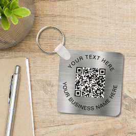 QRコードプロモーションシルバー キーホルダー