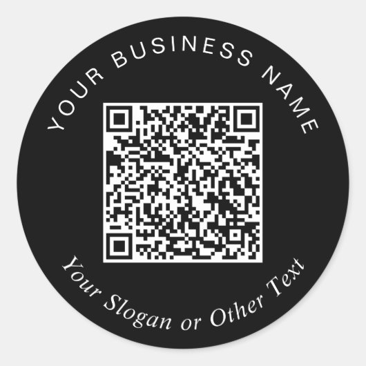 QRコードプロモーションブラックの作成 ラウンドシール (正面)