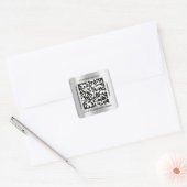 QRコードプロモーション名連絡くもの巣アドレス（灰色） スクエアシール (封筒)