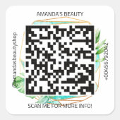 QRコードプロモーション名連絡くもの巣熱帯金ゴールド スクエアシール (正面)