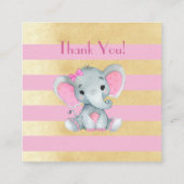 QRコードベビーゾウ登録金ゴールドピンクカード エンクロージャーカード (裏面)