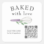 QRコードベーキング食品ビジネススキャン成分一覧 スクエアシール (正面)