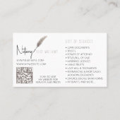 QRコードベージュ&ホワイトミニマリスト公証人写真 名刺 (裏面)