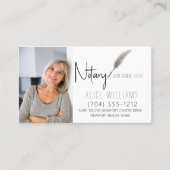 QRコードベージュ&ホワイトミニマリスト公証人写真 名刺 (正面)