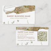 Qrコードペストリーシェフケータリングケーキメーカー 名刺 (正面/裏面)