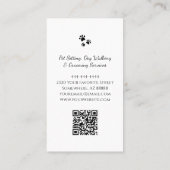 QRコードペットシッターかわいいウィンキングキャットグレー 名刺 (裏面)