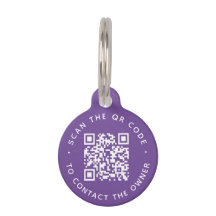 QRコードペット用名札カラースドッグ&キャットラウンドラベル