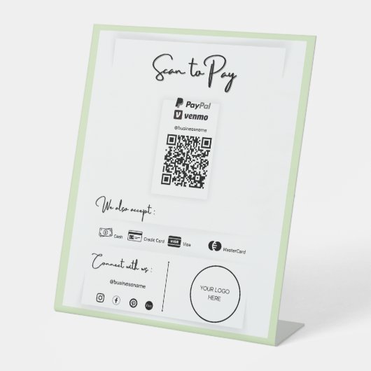 QRコードペデスタルのサインを1つ支払うSCN 台座サイン (正面)