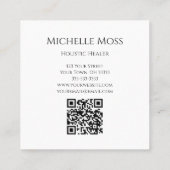 QRコードホリスティックヒーラーシンプル陰陽記号 スクエア名刺 (裏面)