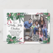 QRコードホリーすてきクリスマス緑1写真 シーズンカード (正面)