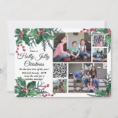 QRコードホリーすてきクリスマス緑5枚の写真 シーズンカード (正面)