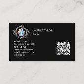 QRコードホログラフィックカップケーキベーカリーシェフケーキ 名刺 (裏面)