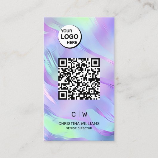 QRコードホログラフィックモノグラム 名刺 (正面)
