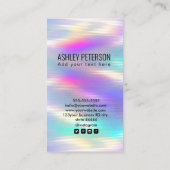 QRコードホログラフィックレインボー |ソーシャルメディア 名刺 (裏面)