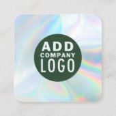 QRコードホログラフィック会社ロゴ スクエア名刺 (裏面)