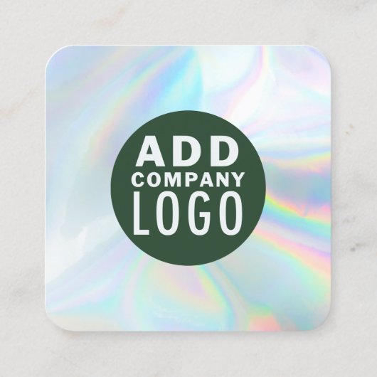 QRコードホログラフィック会社ロゴ スクエア名刺 (裏面)