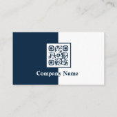 QRコードホワイトおよびブルーファイナンシャルプランナー 名刺 (裏面)