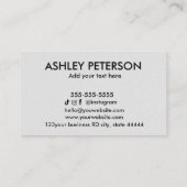 QRコードホワイトクラフト紙 |ソーシャルメディア 名刺 (裏面)